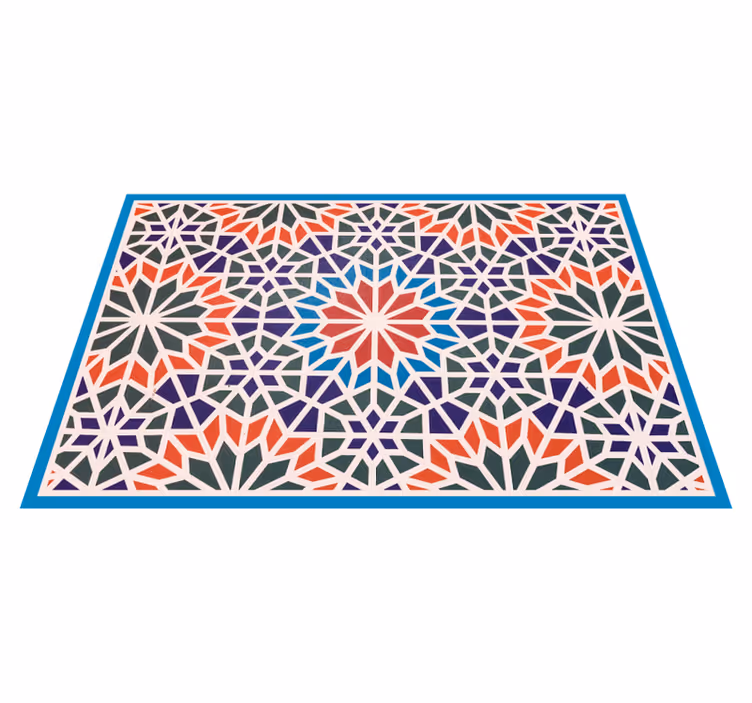 Intricate geometric mosaic vinyl rug - TenStickers