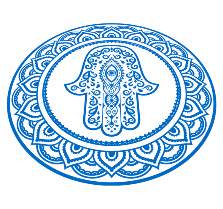 Round Hand of Fatima mandala vinyl rug - TenStickers
