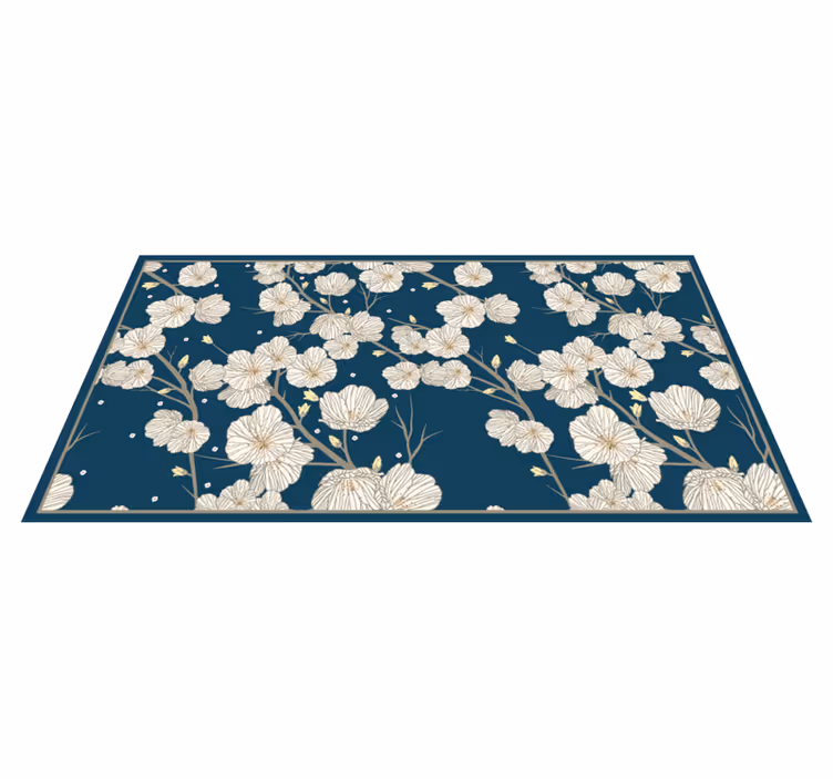 Blooming floral pattern floral vinyl rug - TenStickers