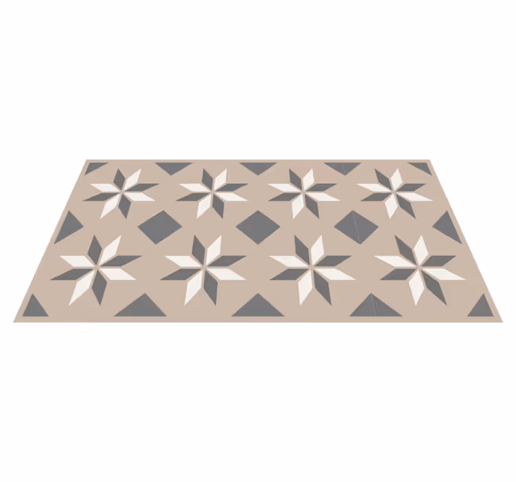 Star patterns beige vinyl rug - TenStickers