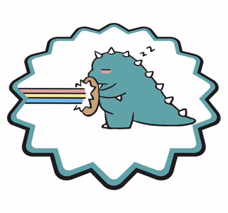 Dinosaur cartoon sleeping kids vinyl rug - TenStickers