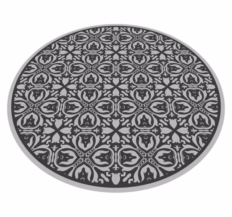 Geometric Floral Motifs textured vinyl rug - TenStickers