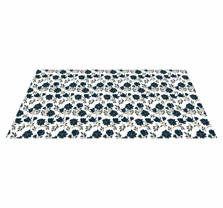 Floral vinyl rug in beautiful floral design - TenStickers