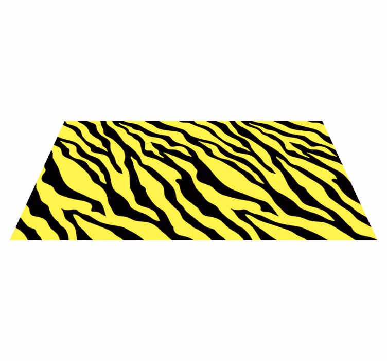 Yellow zebra motif animal print vinyl rug - TenStickers