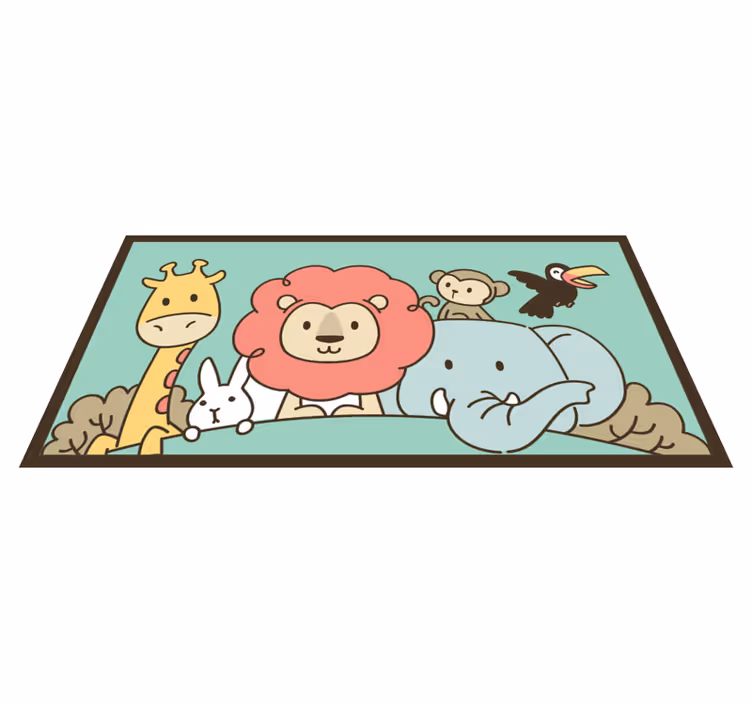 Jungle friends animals kids vinyl rug - TenStickers
