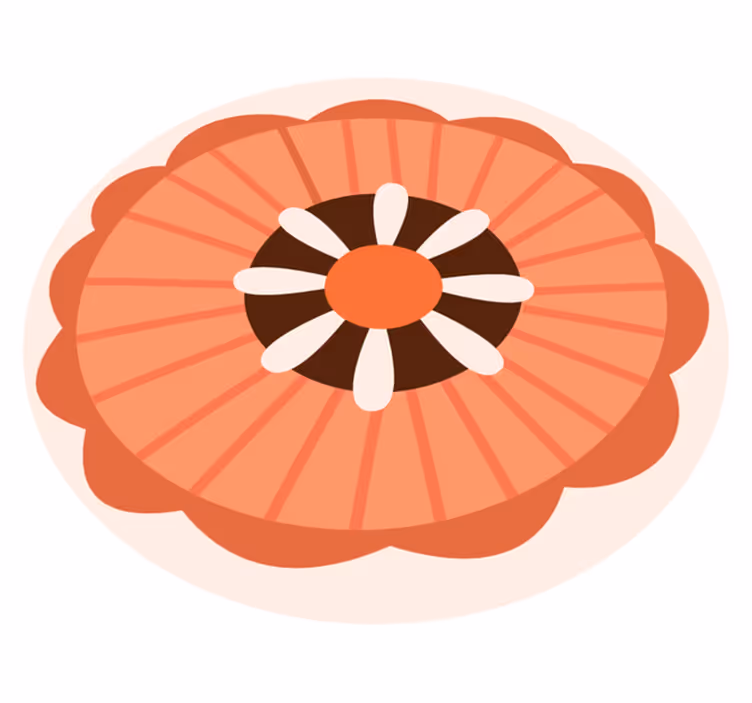 Floral vinyl rug with circular floral design - TenStickers