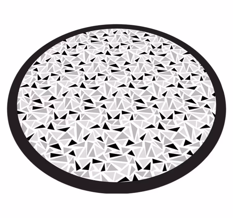 Black and grey triangles geometric vinyl rug - TenStickers
