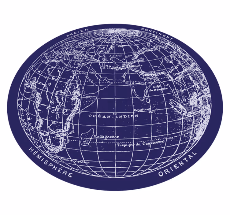 World Map Display bedroom vinyl rug - TenStickers