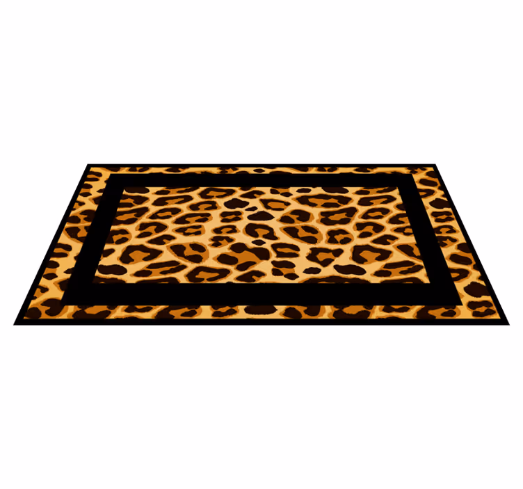 Leopard outline animal print vinyl rug - TenStickers