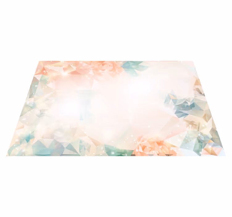 Botanical geometry floral vinyl rug - TenStickers