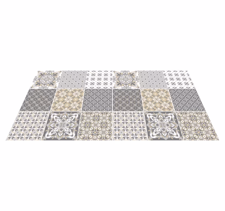 Moroccan style tile effect vinyl kitchen mat - TenStickers