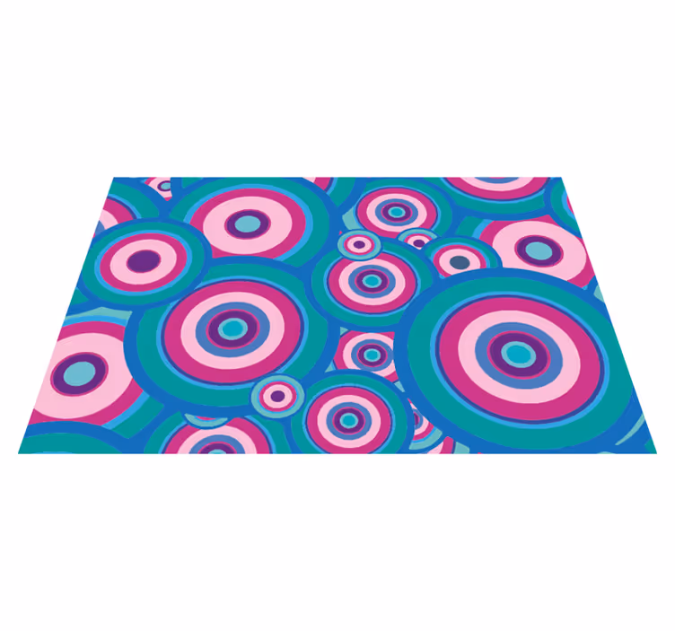 Colorful Circular Motifs geometric vinyl rug - TenStickers