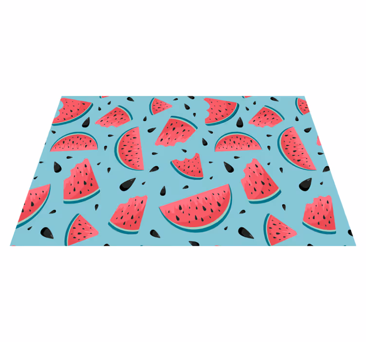 Watermelon slice motif kitchen vinyl rug - TenStickers