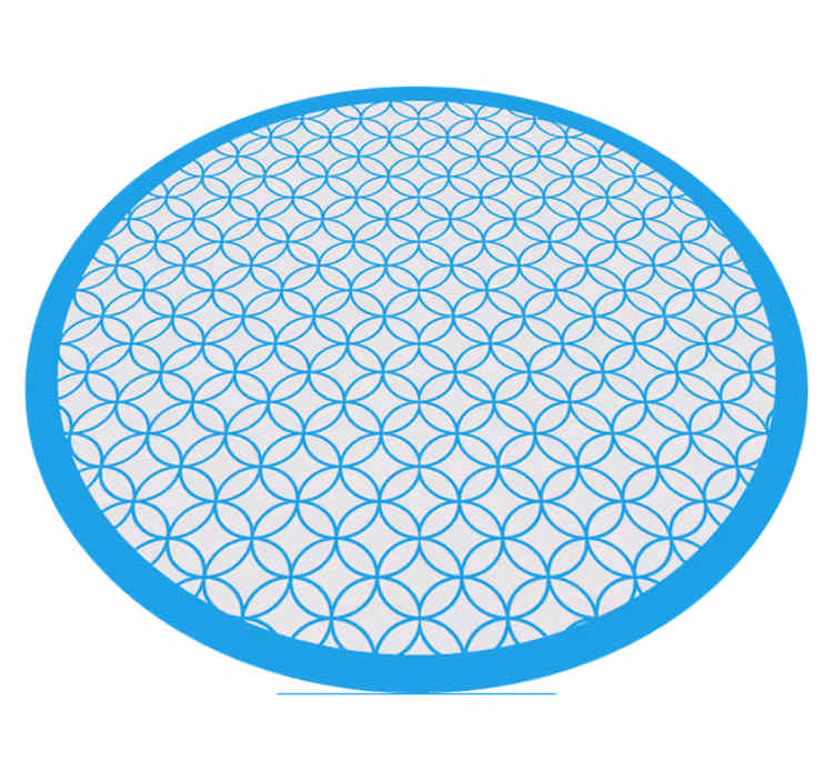 Circular blue elegant pattern geometric vinyl rug - TenStickers