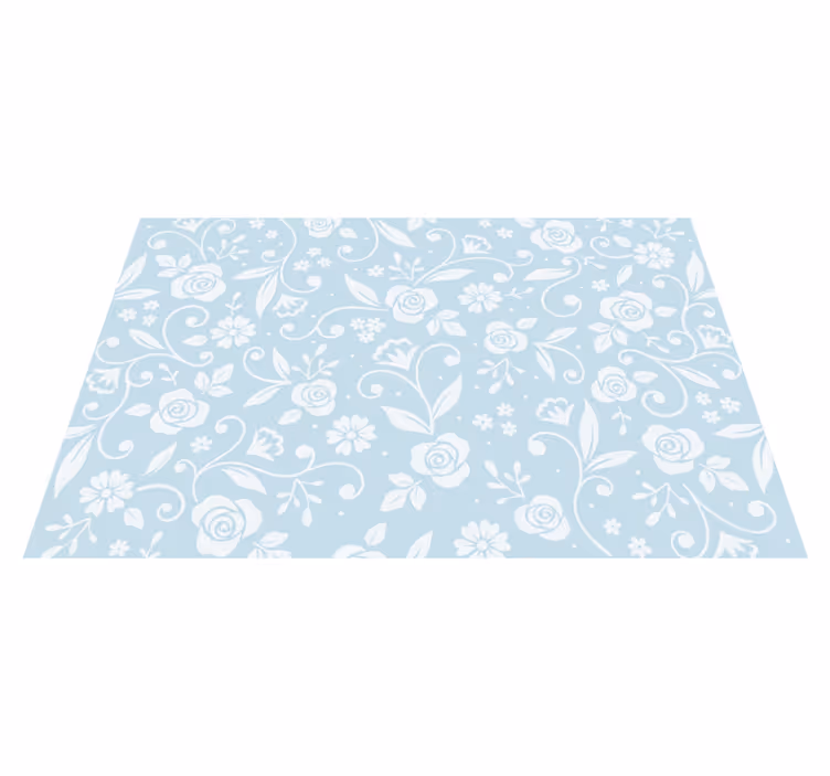 Floral pattern floral vinyl rug - TenStickers