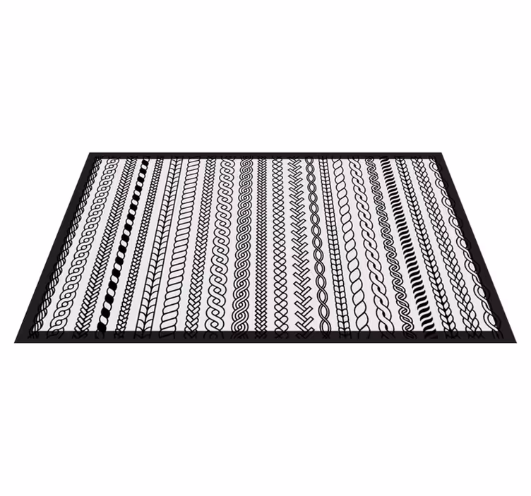 Braid geometric minimalistic bathroom vinyl rug - TenStickers