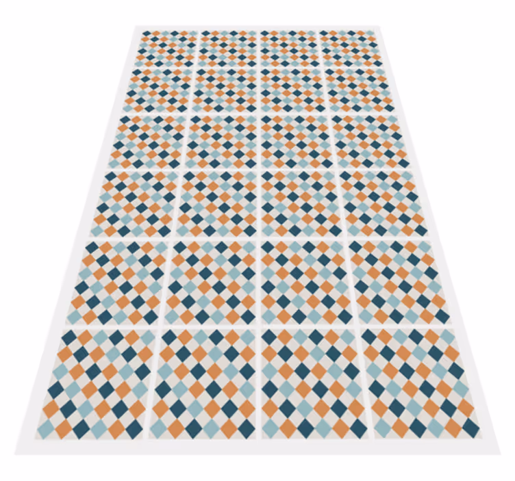 Abstract geometric tiles bathroom vinyl rug - TenStickers