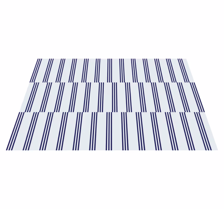 Living room vinyl rug in navy striped design - TenStickers