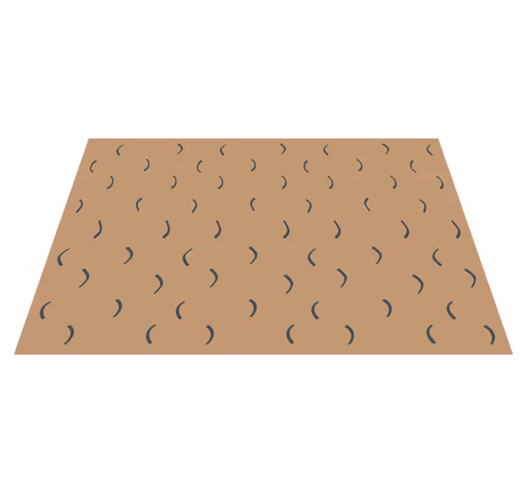 Curved brown pattern minimal vinyl rug - TenStickers