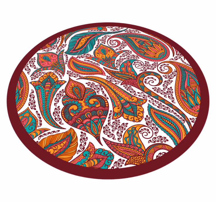 Colorful Swirling Patterns mandala vinyl rug - TenStickers