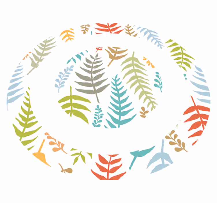 White foliage design nature vinyl rug - TenStickers