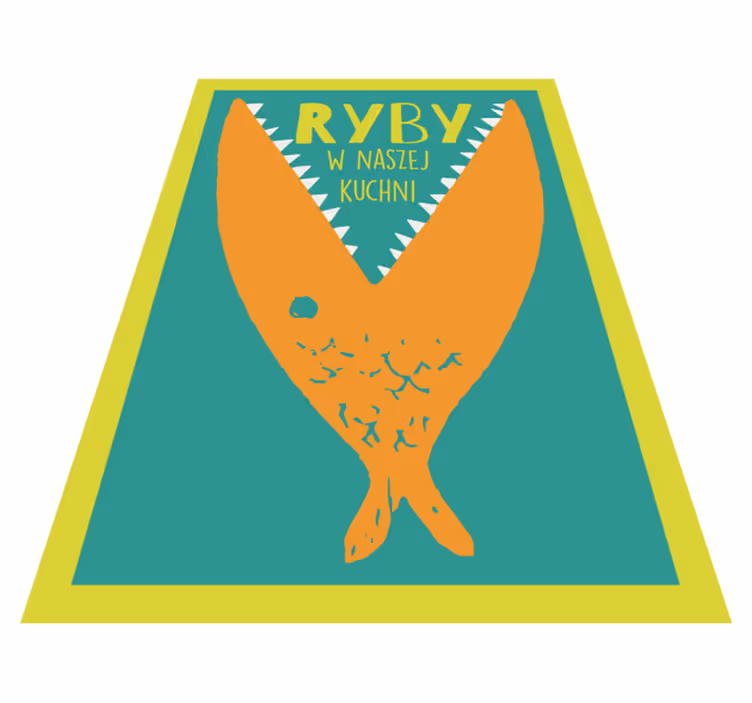 Fish culinary plaque kitchen vinyl rug - TenStickers