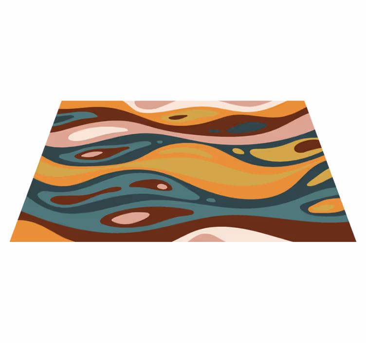 Undulating Earth Hues minimal vinyl rug - TenStickers