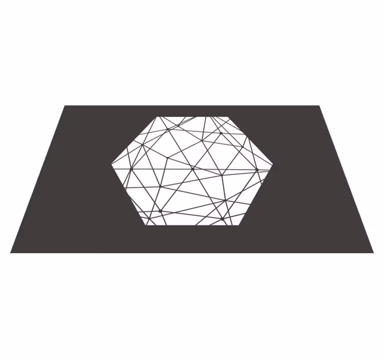 Abstract Hexagonal Pattern geometric vinyl rug - TenStickers