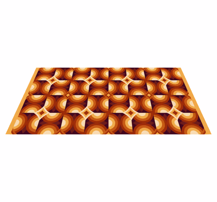 70's orange tiles vinyl carpet - TenStickers