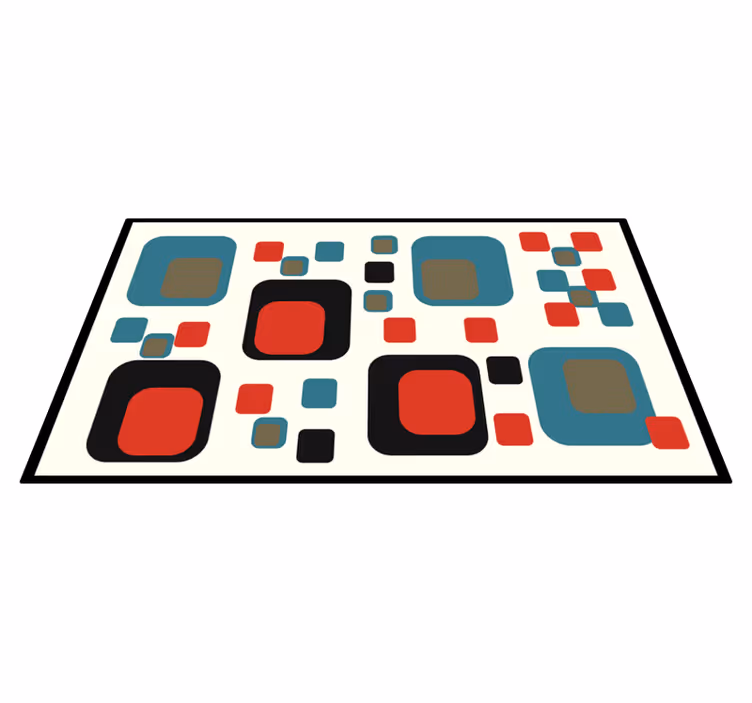 Colorful Abstract Squares geometric vinyl rug - TenStickers
