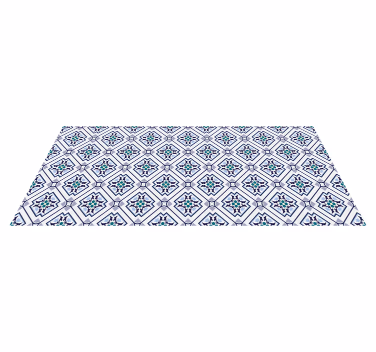 Delicate abstract flower tile carpet - TenStickers