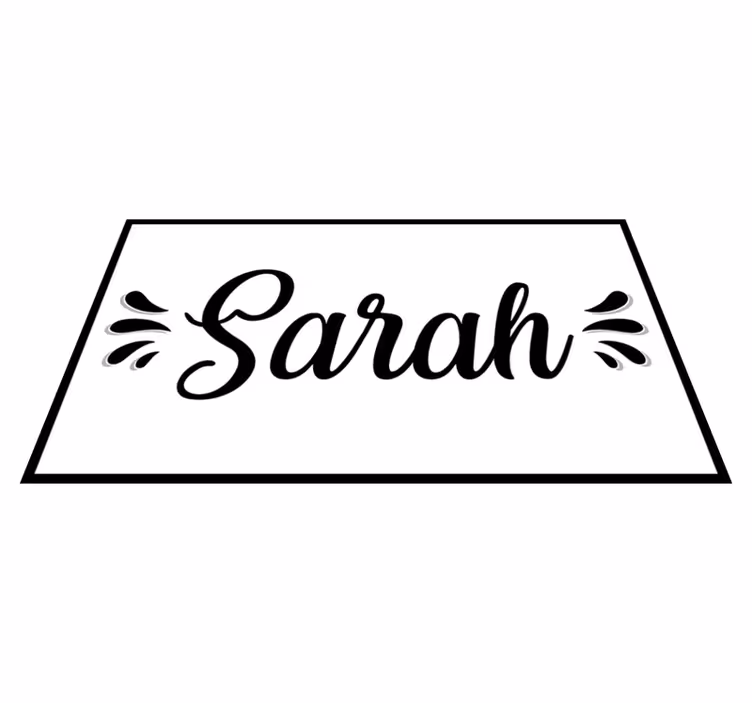 Black and white name living room vinyl rug - TenStickers
