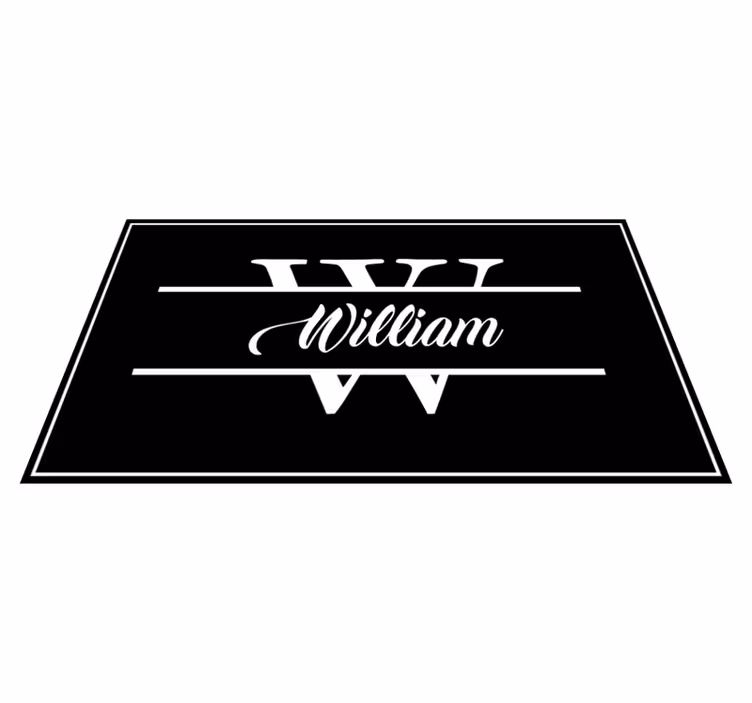 Awesome initial name personalized mat - TenStickers