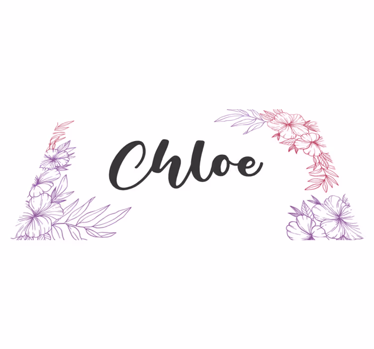 Floral custom name teen vinyl rug - TenStickers