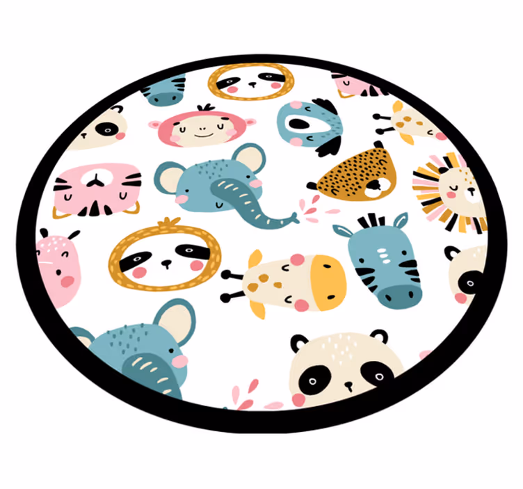Colorful safari animals kids vinyl rug - TenStickers