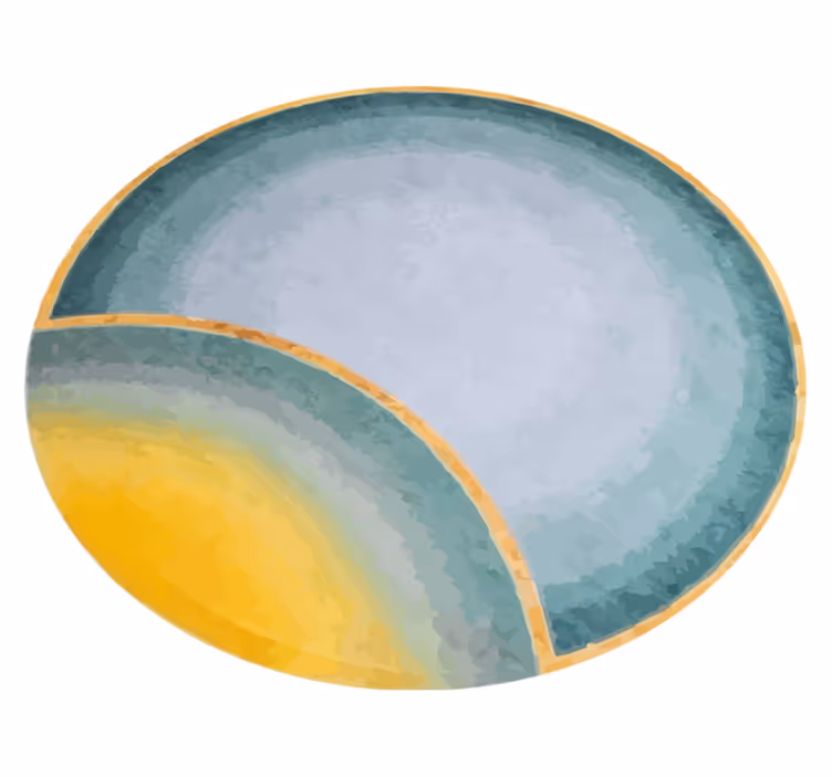 Abstract Circular Form minimal vinyl rug - TenStickers
