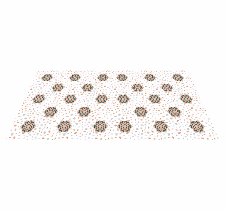 Textured vinyl rug in white mosaic design - TenStickers