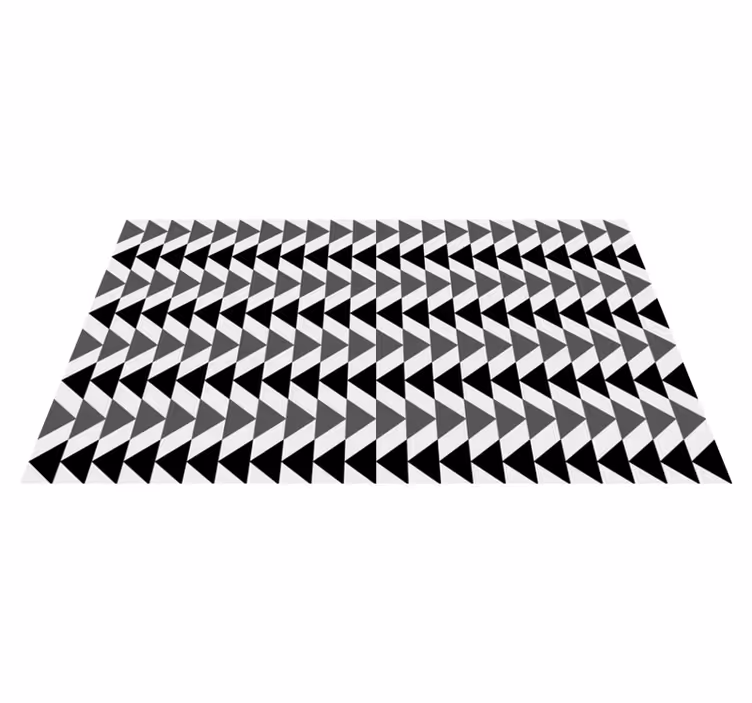 Geometric vinyl rug in grey triangular pattern - TenStickers