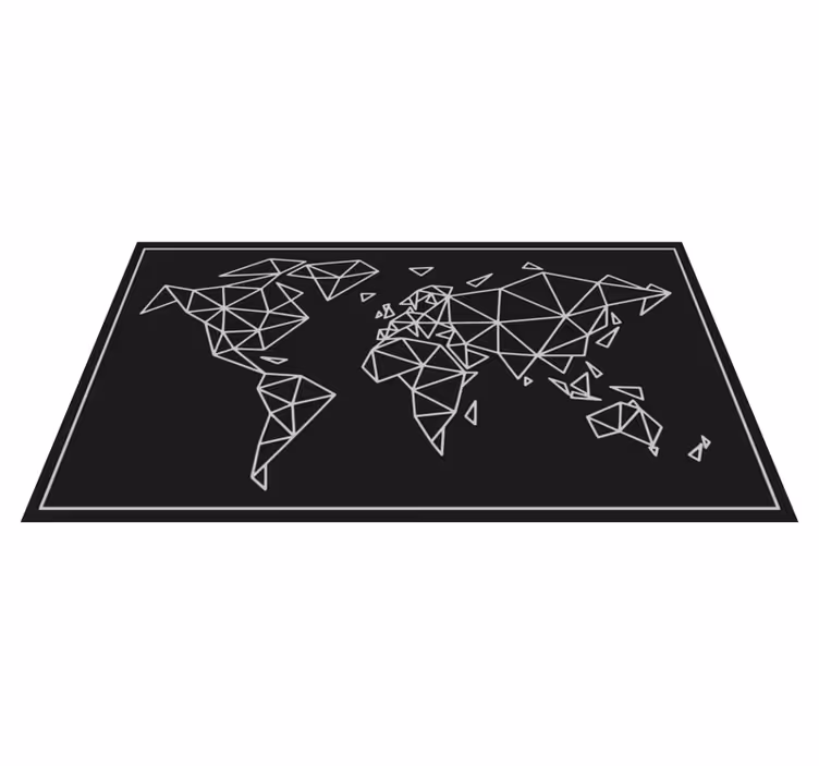 Geometric ilustration world map vinyl rug - TenStickers