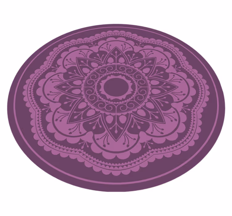 Purple circular design mandala vinyl rug - TenStickers