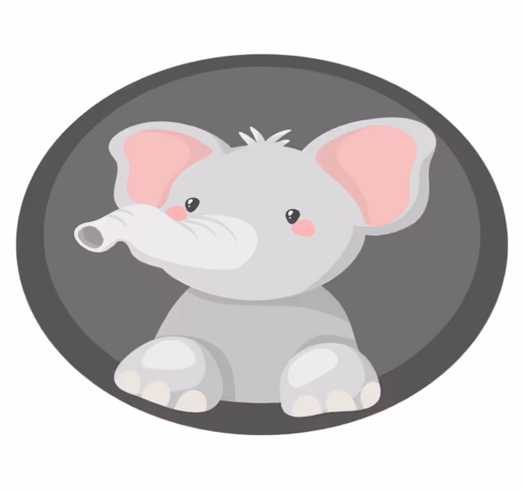 Baby elephant trunk kids vinyl rug - TenStickers