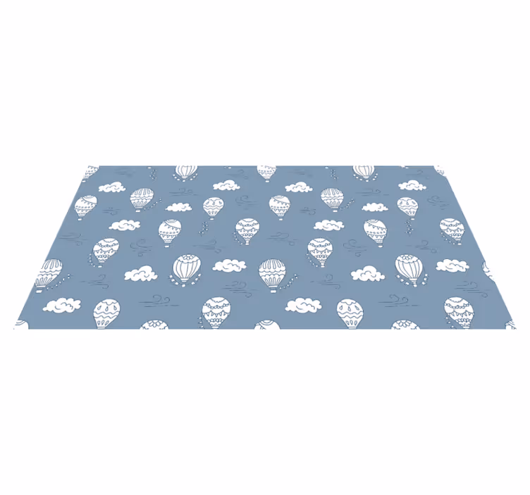 White and blue balloons kids vinyl rug - TenStickers