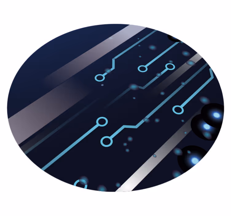 Circuit board pattern teen vinyl rug - TenStickers