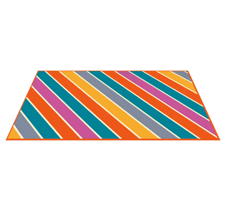 Colorful Striped Surface living room vinyl rug - TenStickers