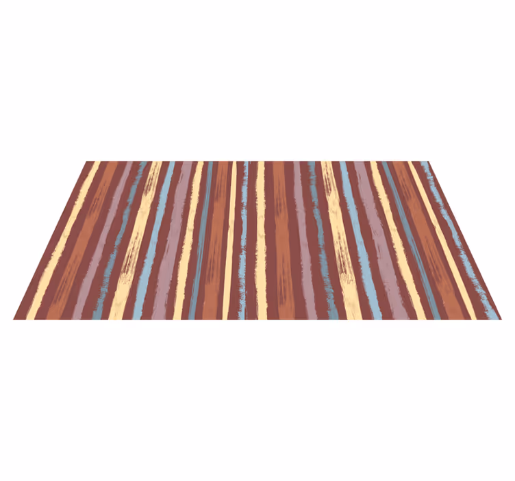 Hand-painted fabric effect striped vinyl rug - TenStickers