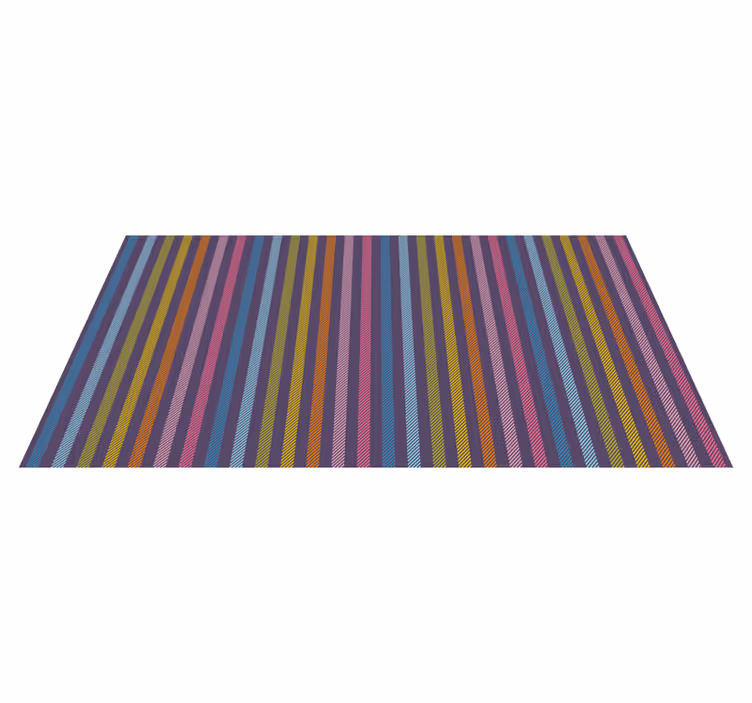 Thin multi-colored lines striped vinyl rug - TenStickers