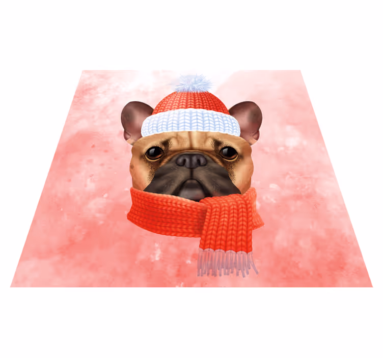 French bulldog winter animal vinyl rug - TenStickers