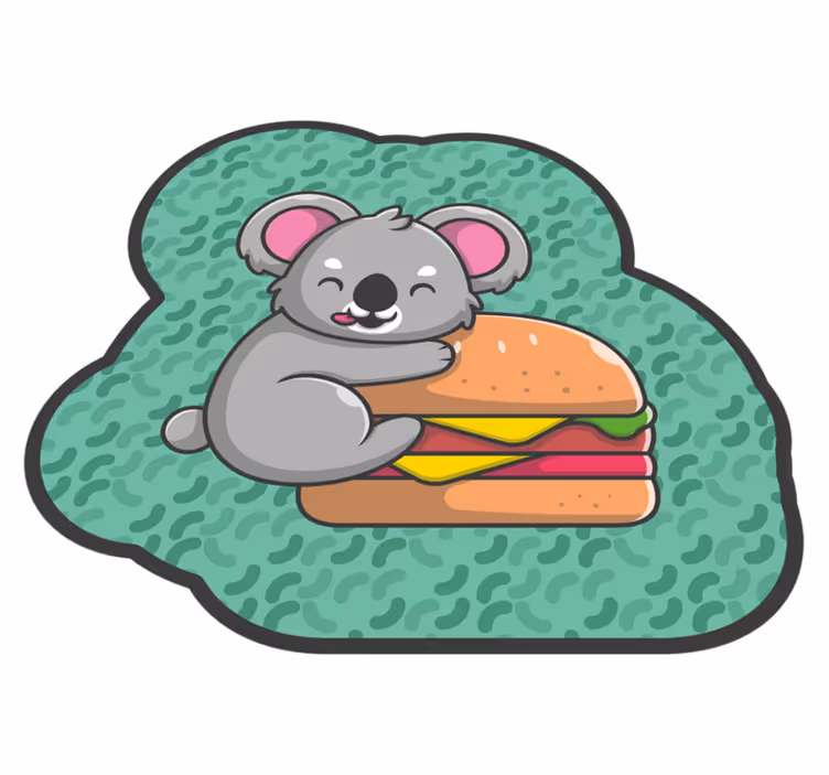 Cute Koala Snack nursery vinyl rug - TenStickers