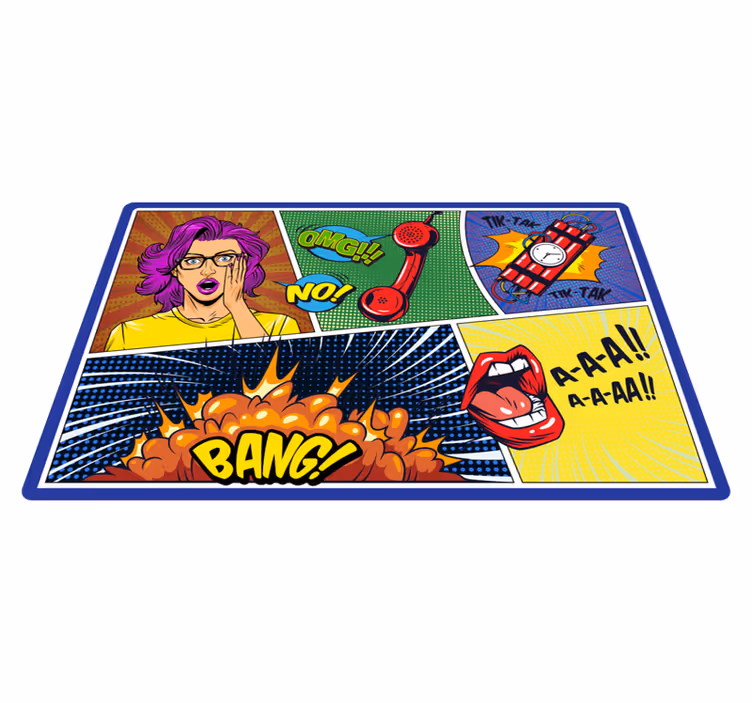 Comics with explosive rays bedroom rug - TenStickers