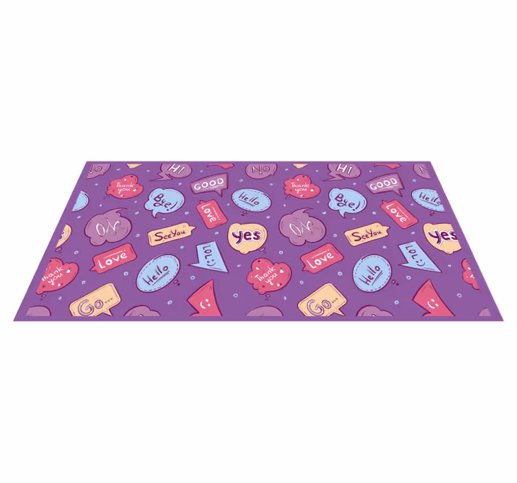 Colorful Message Bubbles custom rug - TenStickers